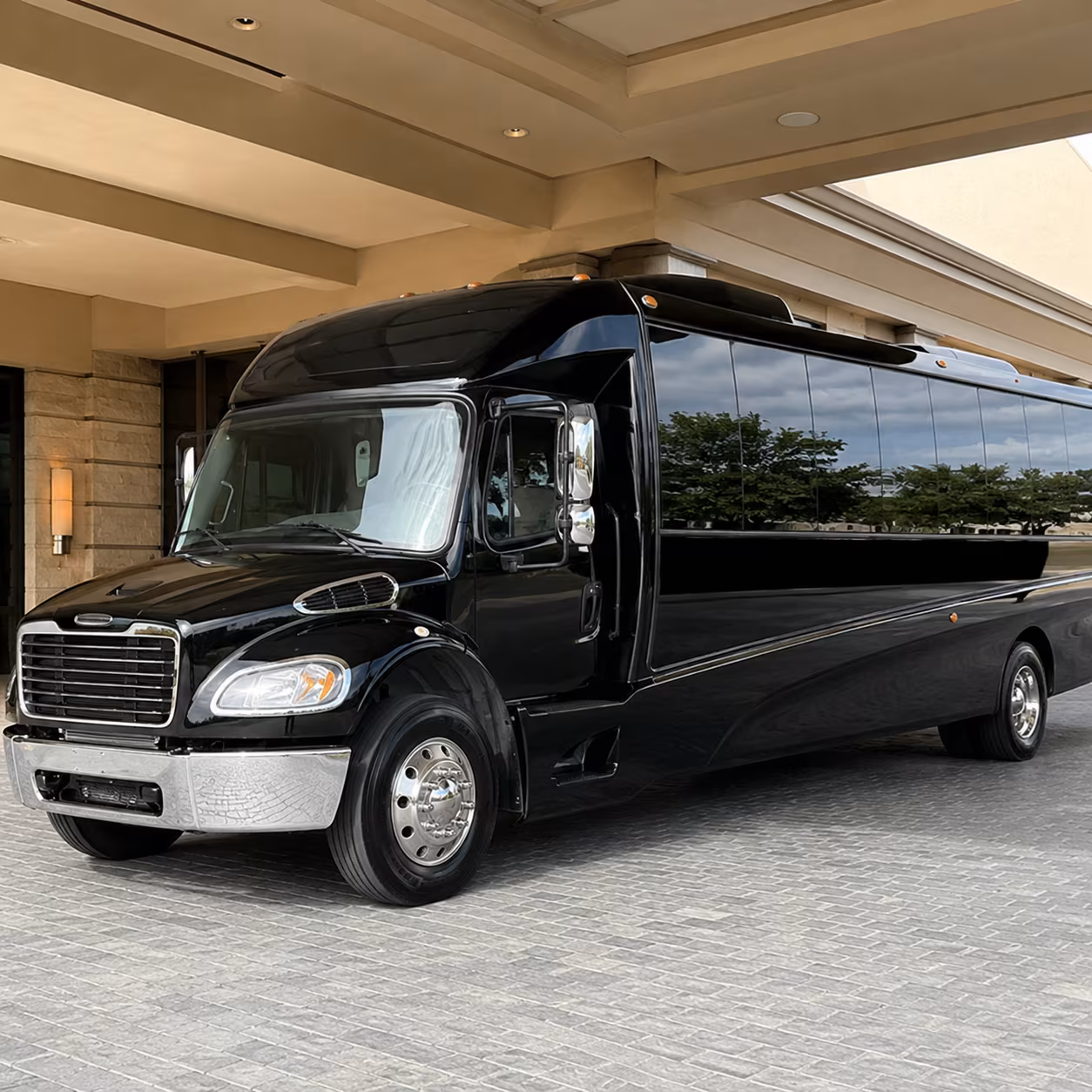 Corona Corporate Transportation party bus exterior