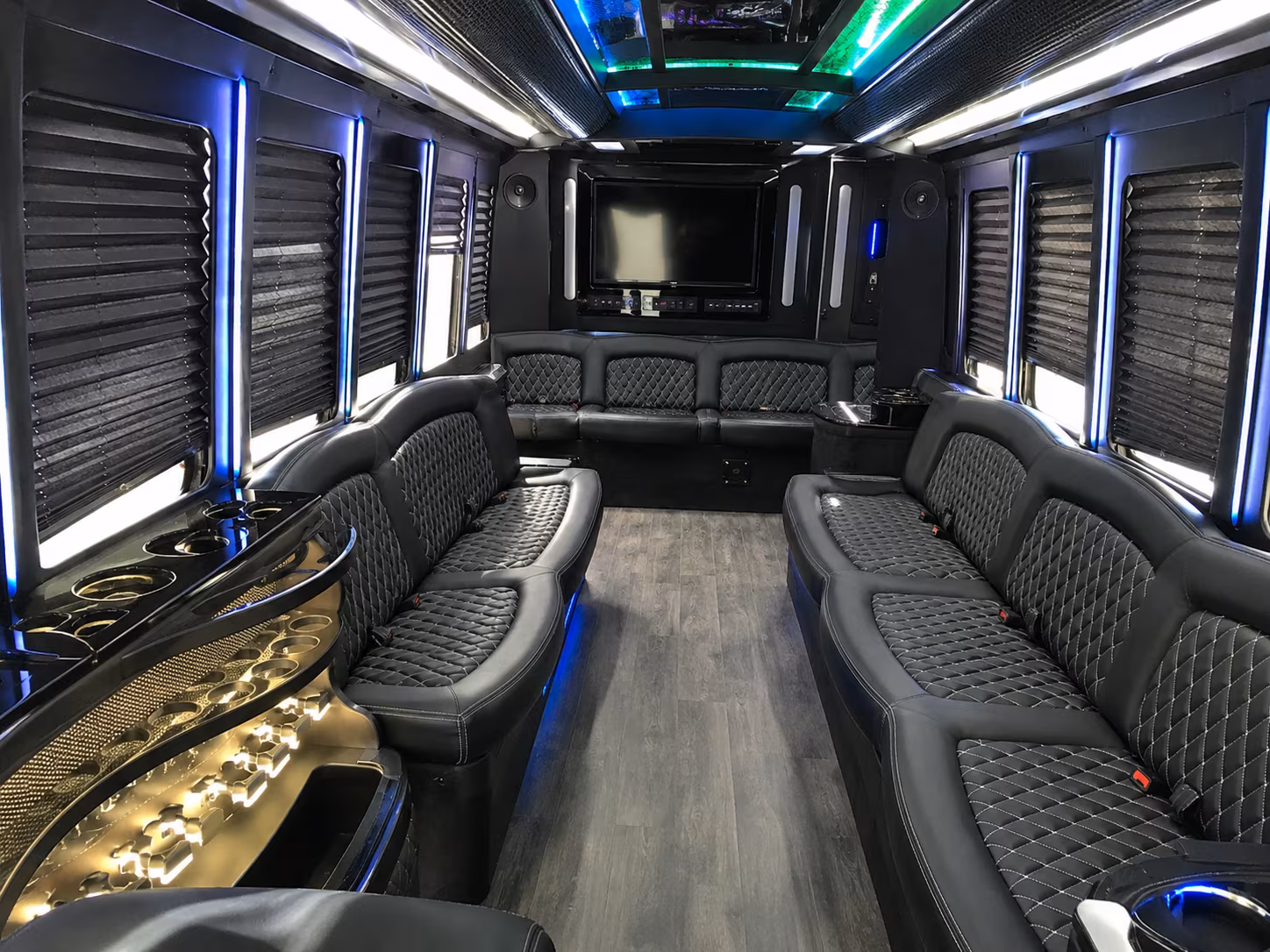 Corona Private Event Transportation party bus exterior