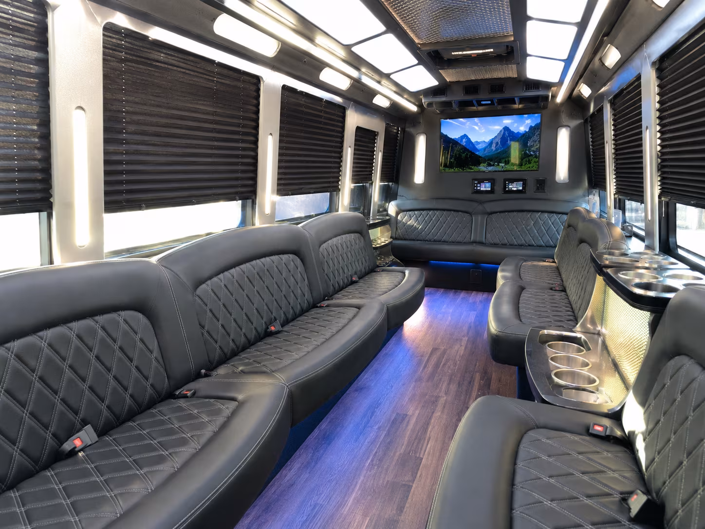 Corona Private Event Transportation party bus exterior
