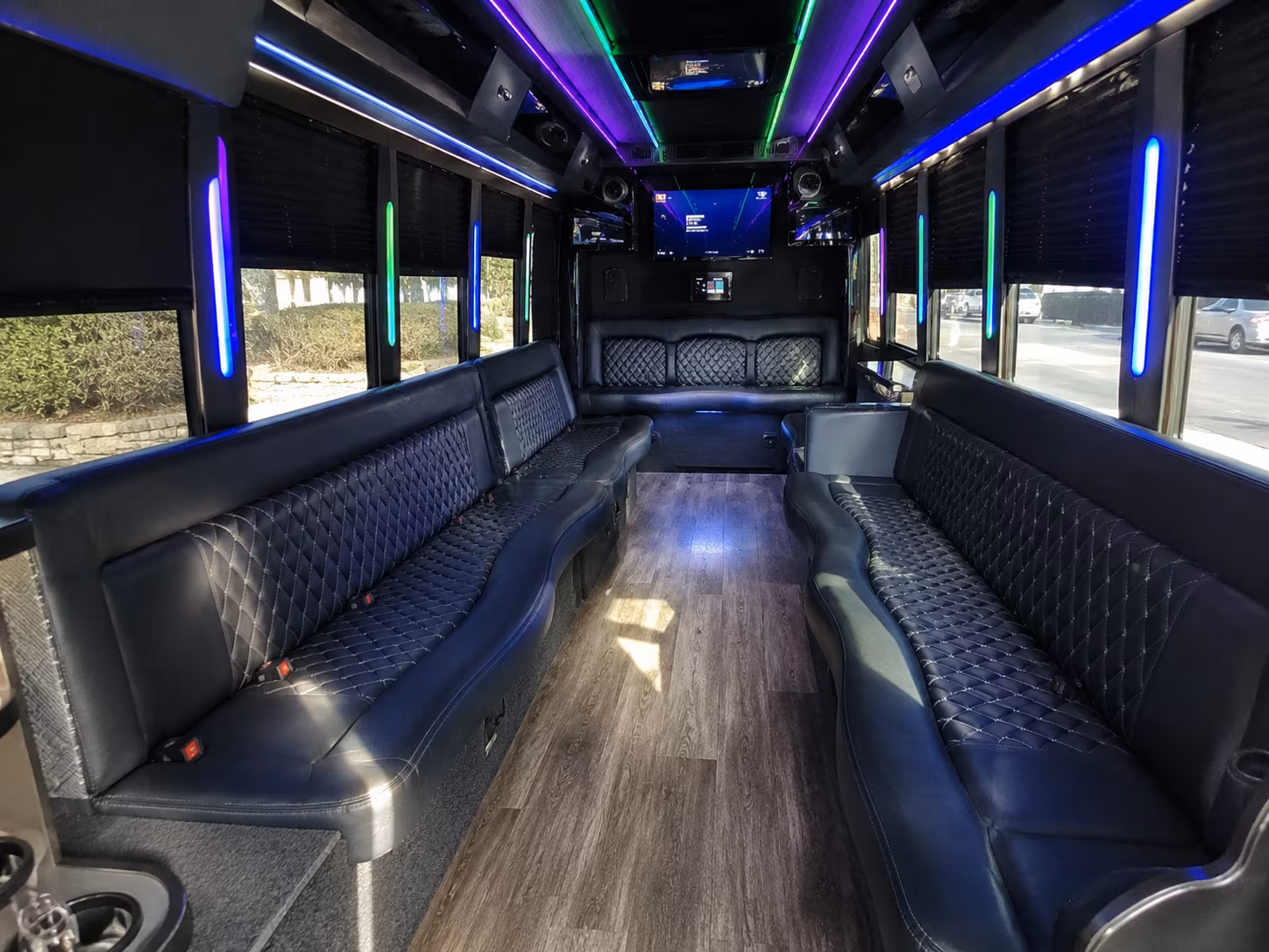 Corona Private Event Transportation party bus interior