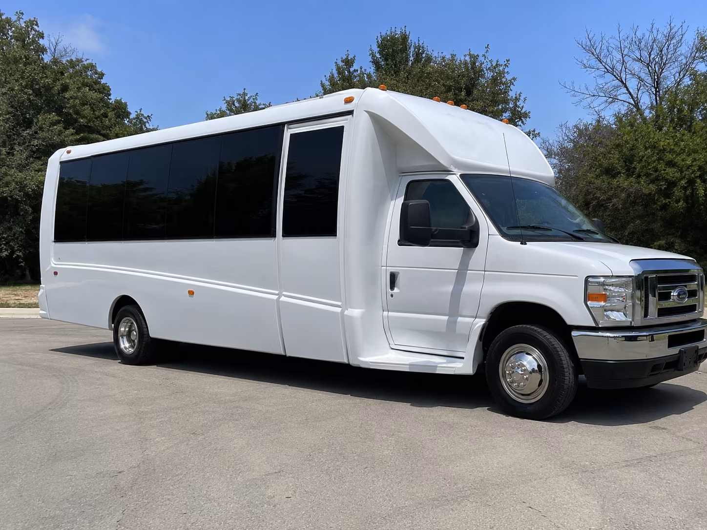 Corona Private Event Transportation party bus exterior