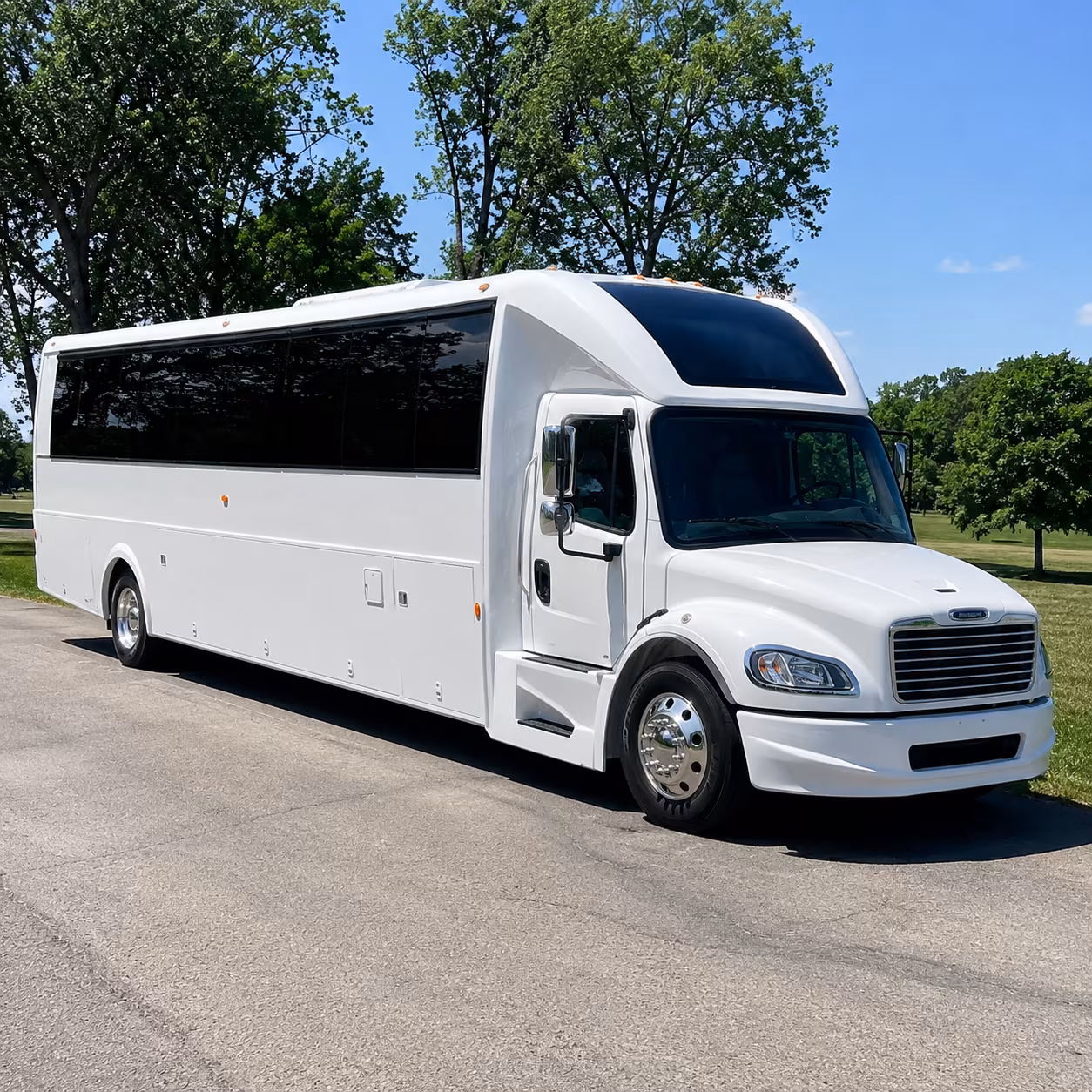 Corona Prom & Homecoming Transportation party bus exterior