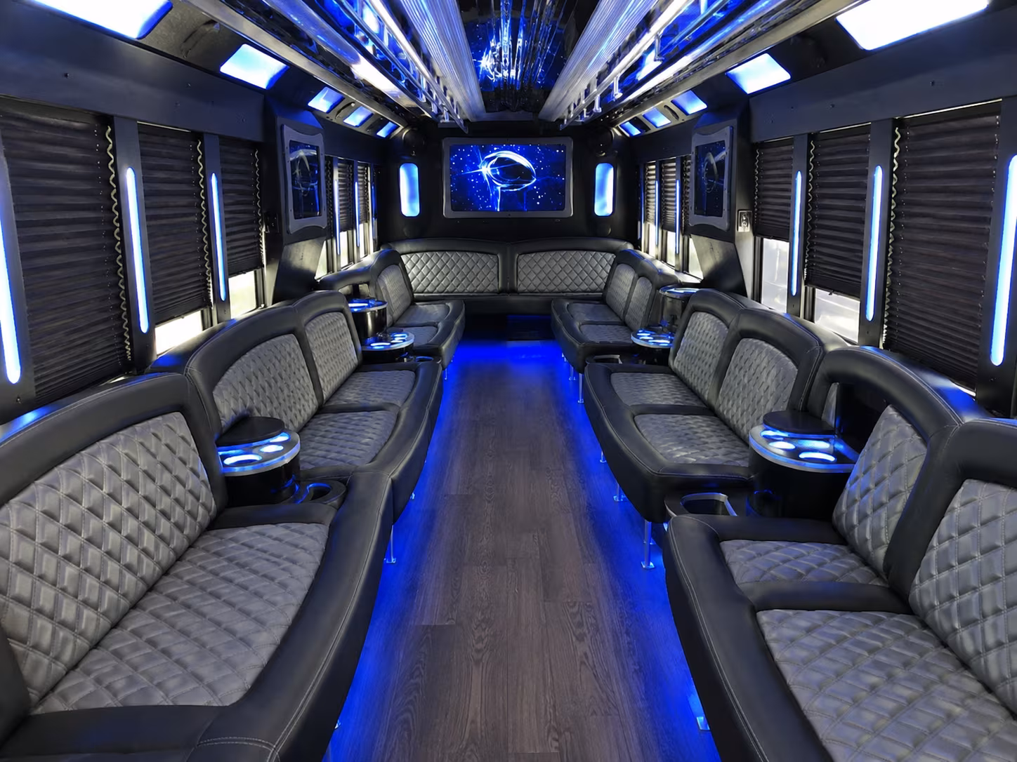 Corona Sporting Event Transportation party bus exterior