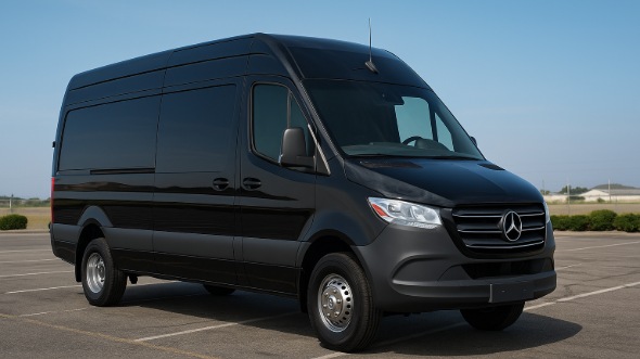 Exterior of Charter Bus Company Ontario's 14 Passenger Sprinter Limousine in Ontario