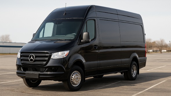 Exterior of Charter Bus Company Placentia's 14 Passenger Sprinter Limousine in Placentia
