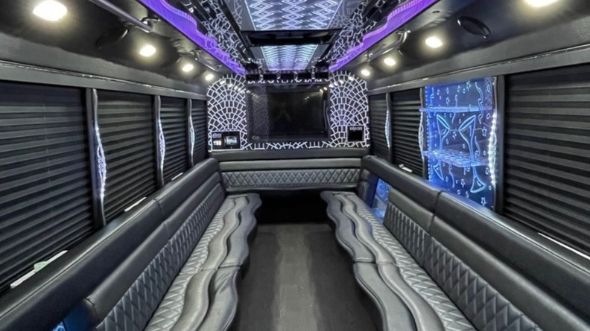 Interior of Charter Bus Company Placentia's 20 Passenger Party Bus in Placentia