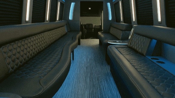 Interior of Charter Bus Company Upland's 25 Passenger Party Bus in Upland