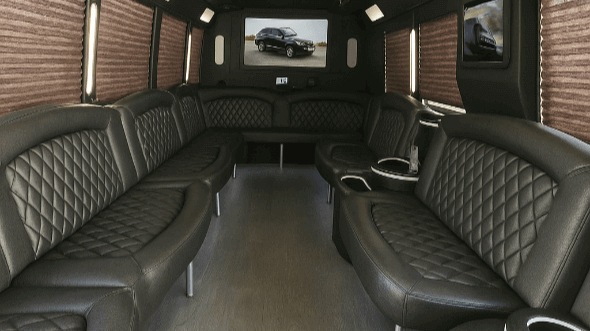Interior of Charter Bus Company Chino's 30 Passenger Party Bus in Chino
