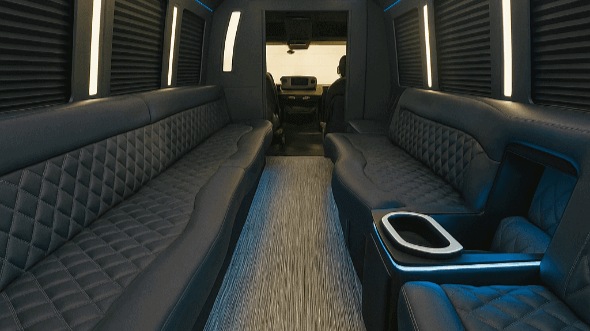 Interior of Corona Party Bus Company's 30 Passenger Party Bus in Corona