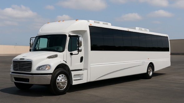 Exterior of Charter Bus Company Placentia's 30 Passenger Party Bus in Placentia