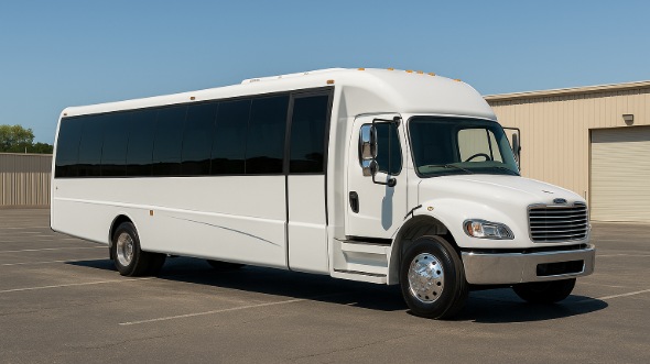 Exterior of Charter Bus Company Corona's 35 Passenger Minibus in Corona