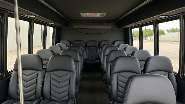 Interior of Charter Bus Company Corona's 35 Passenger Minibus in Corona