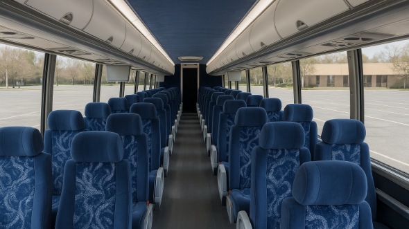 Interior of Charter Bus Company Corona's 40 Passenger Charter Bus in Corona