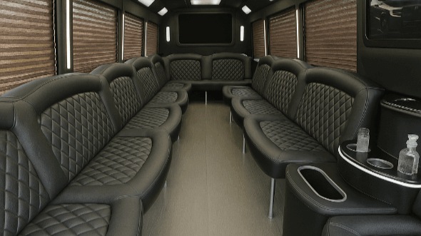 Interior of Charter Bus Company Pomona's 40 Passenger Party Bus in Pomona
