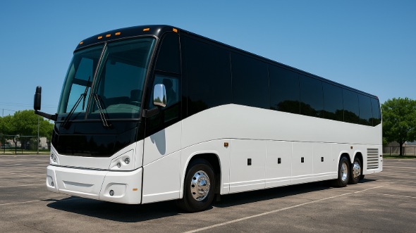 Exterior of Charter Bus Company Rancho Cucamonga's 40 Passenger Party Bus in Rancho Cucamonga