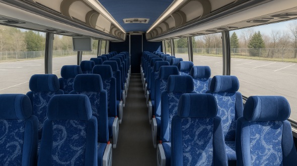 Interior of Charter Bus Company Corona's 47 Passenger Charter Bus in Corona