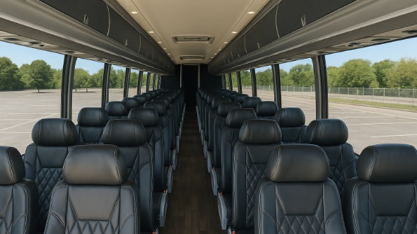 Interior of Charter Bus Company Corona's 48 Passenger Charter Bus in Corona