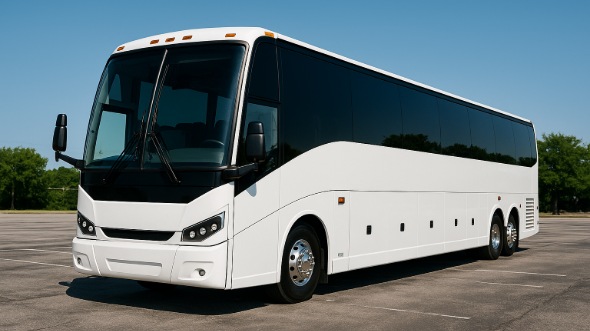 Exterior of Charter Bus Company Chino Hills's 50 Passenger Party Bus in Chino Hills