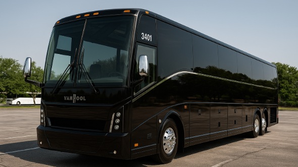 Exterior of Charter Bus Company Placentia's 50 Passenger Party Bus in Placentia
