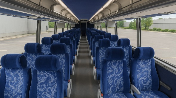 Interior of Charter Bus Company Corona's 51 Passenger Charter Bus in Corona