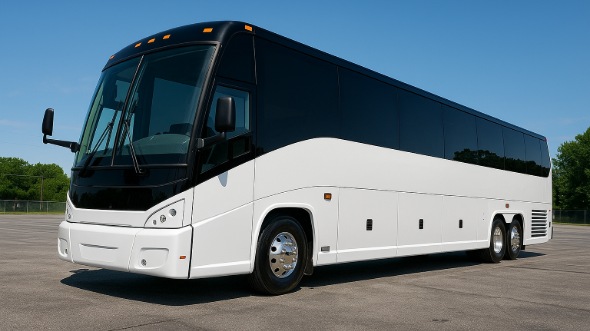 Exterior of Charter Bus Company Corona's 54 Passenger Charter Bus in Corona