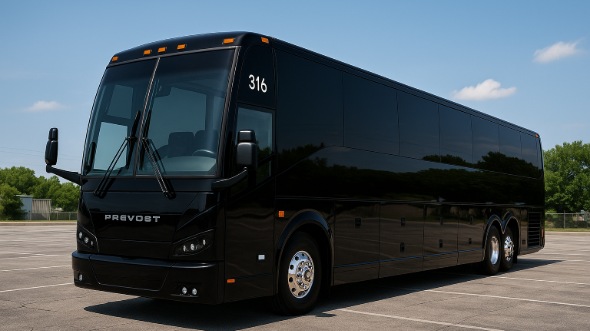 Exterior of Charter Bus Company Corona's 55 Passenger Charter Bus in Corona
