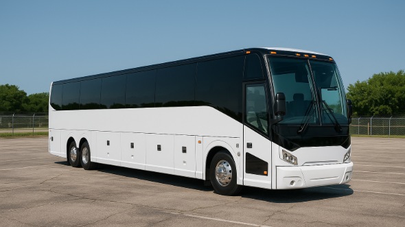 Exterior of Charter Bus Company Corona's 56 Passenger Charter Bus in Corona