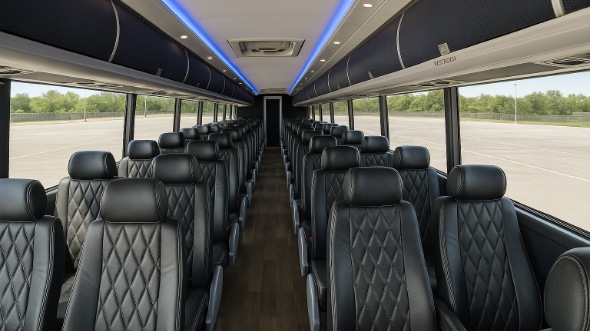 Interior of Charter Bus Company Corona's ADA Charter Bus in Corona