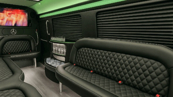 corona 15 passenger party bus interior