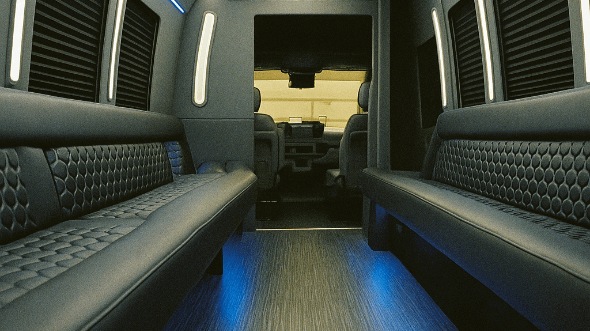 corona 20 passenger party bus interior